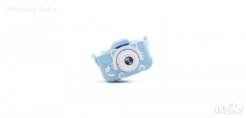 Детски фотоапарат с калъфче, фото с кейс, син, снимка 1