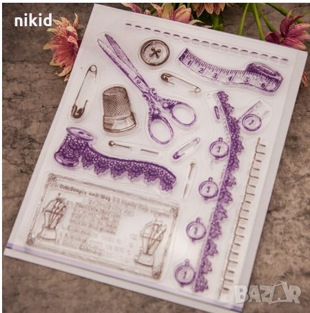 Шивашки аксесоари принадлежности силиконов гумен печат декор украса за бисквитки фондан Scrapbooking, снимка 1