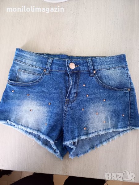 къси немски дънки, талия от 36 см. До 38см.,еластични в талията, снимка 1