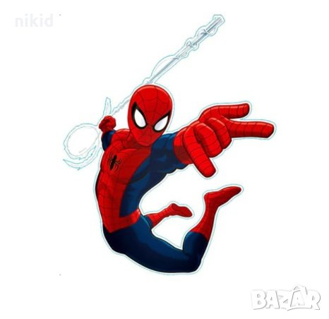 Спайдърмен Spiderman на колене стикер постер лепенка за стена детска стая самозалепващ, снимка 1