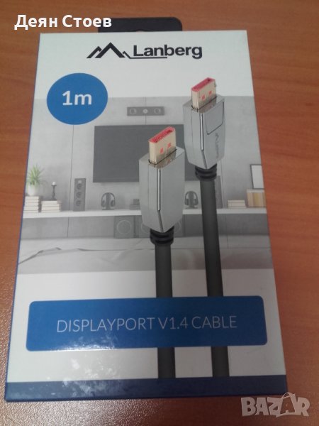 Чисто нов кабел Lanberg Displayport V1.4 Cable M-M 1mt, снимка 1