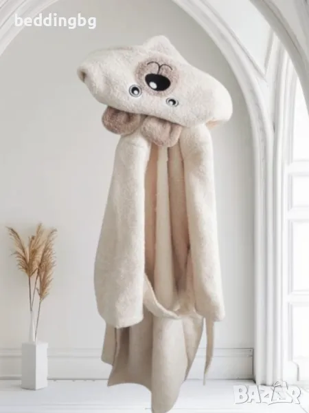 Детски халат за баня Мече екрю 3-10 г Яна Панагюрище, снимка 1