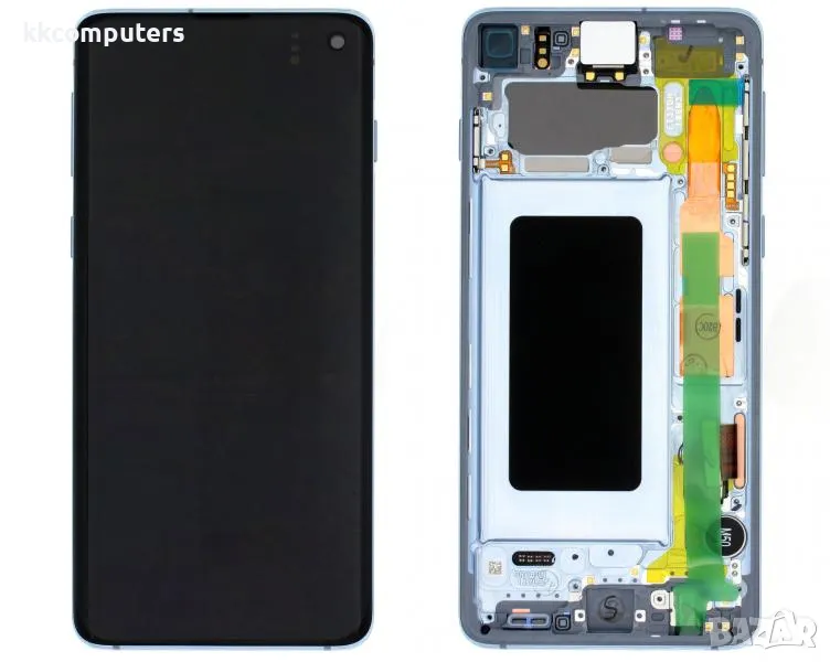 LCD Дисплей за Samsung SM-G973F S10 / GH82-18850C / Тъч скрийн с рамка / Син / Оригинал Service Pack, снимка 1