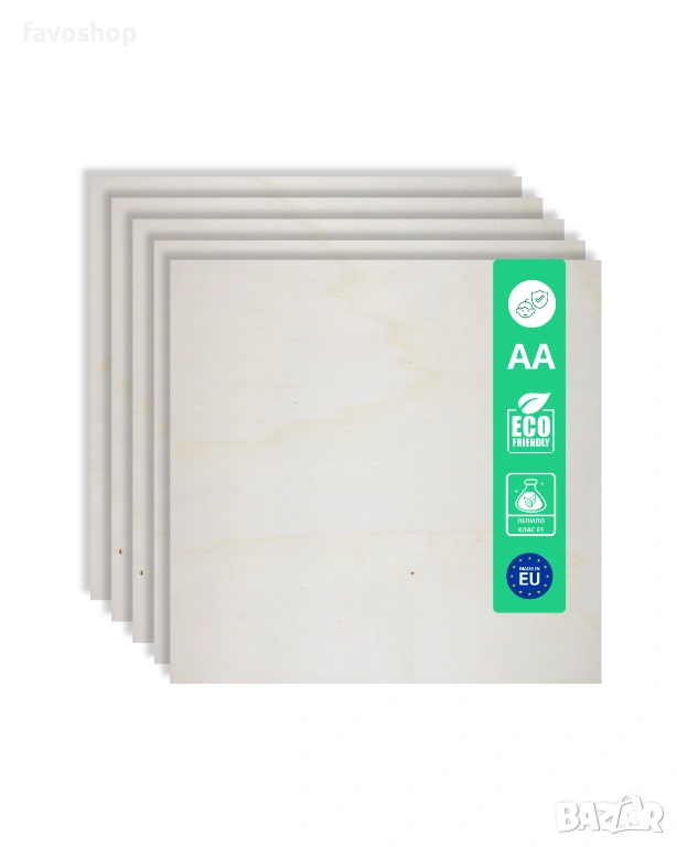 Шперплат 2мм топола 40×40 см – двустранно шлайфан, снимка 1