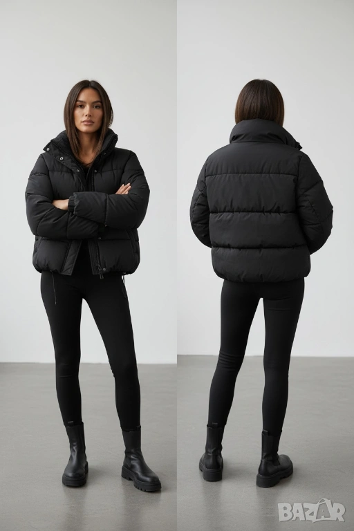 MANGO уникално дамско черно  зимно яке , снимка 1