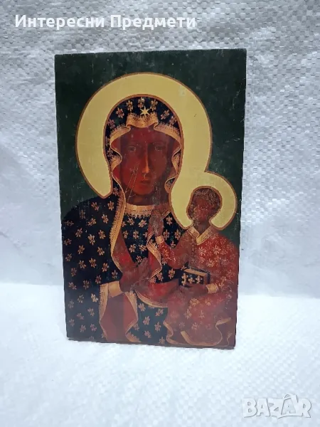 Стара Икона Дева Мария Ченстоховска, снимка 1