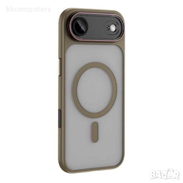 Калъф силикон мат Lens Protection MagSafe / Оранжева рамка / за iPhone 17 Air 6.5 Баркод : 3132445, снимка 1