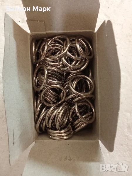 Метални никелирани халки/пръстени за пердета – 20x26 мм – 100 бр., снимка 1