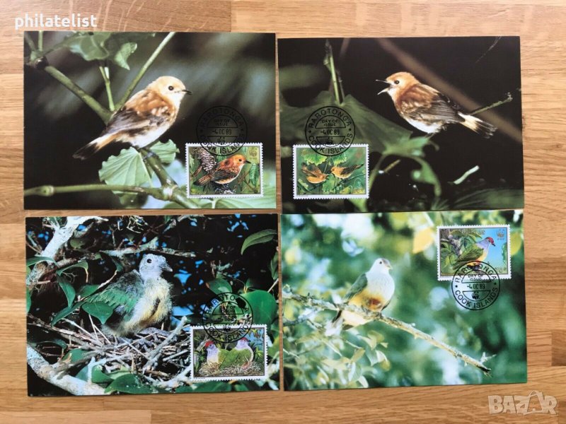 Острови Кук 1989 - 4 броя Карти Максимум - WWF, снимка 1