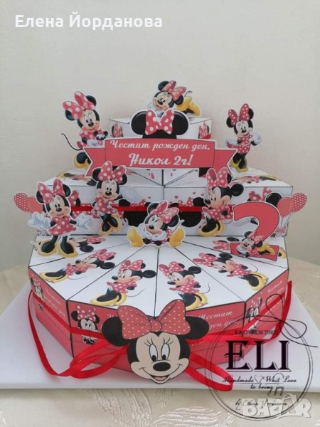 Картонена торта с Мини Маус , снимка 1