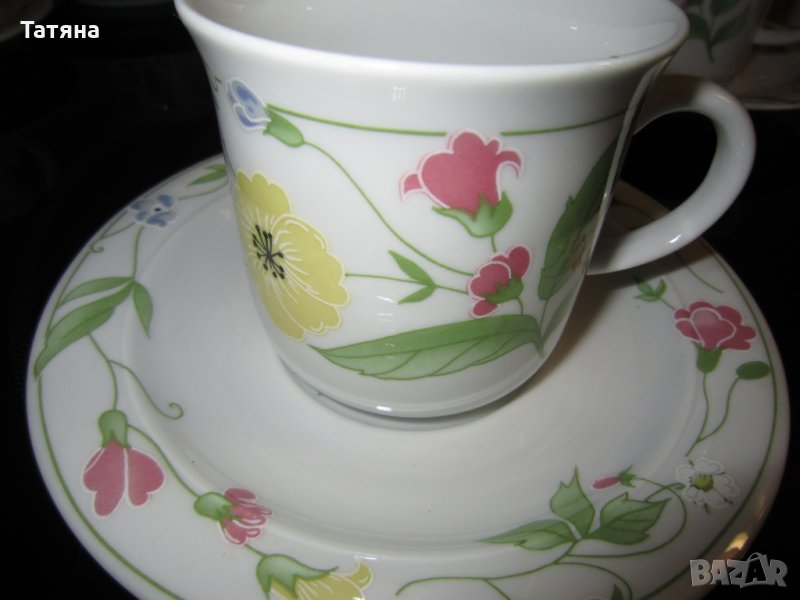 , СЕРВИЗ ЗА КАФЕ/ЧАЙ-КАHLA;  БАВАРСКИ ЧАШИ;  КОСТЕН ПОРЦЕЛАН;                      , снимка 1