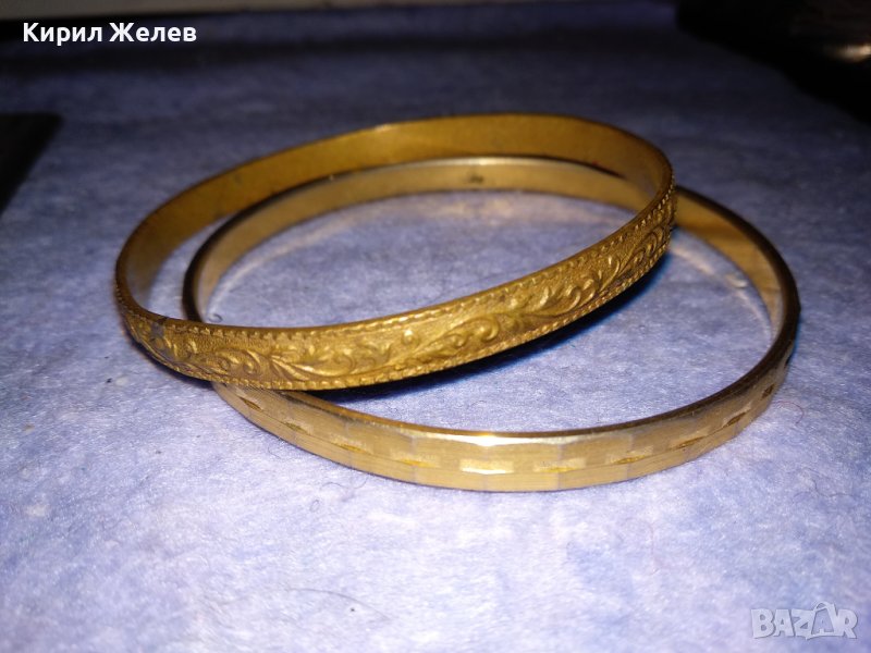 СТАРИННА БРОНЗОВА ОРНАМЕНТИРАНА РЕТРО ГРИВНА и СТОМАНЕНА ВИНТИДЖ ГРИВНА с ПОЗЛАТА 38009, снимка 1