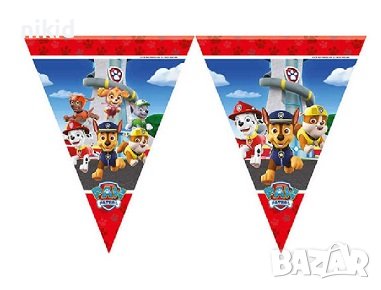PAW Pes Patrol Пес Патрул Парти Гирлянд Знаменца Флаг Банер флагчета  , снимка 1