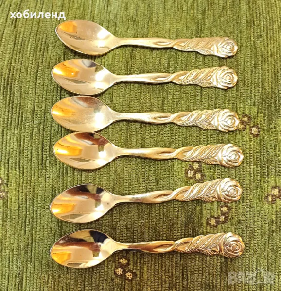 Позлатен комплект - лъжички за кафе, снимка 1