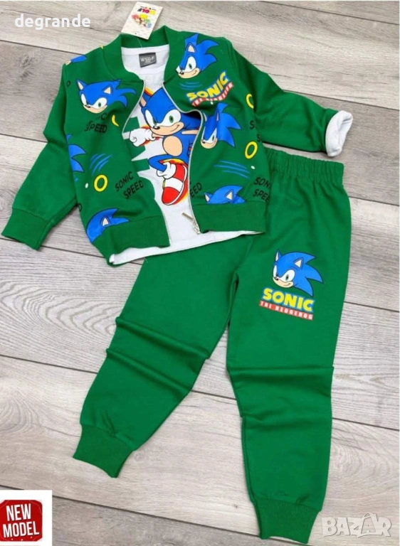 Детски комплект Соник 3 части, снимка 1