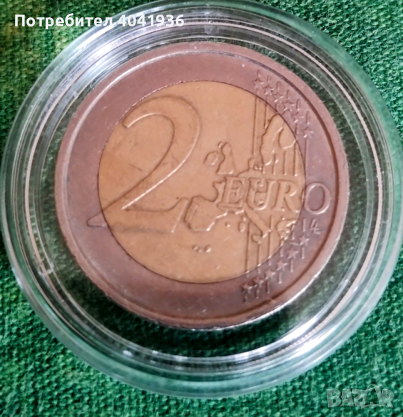 Рядка колекционерска монета - 2 евро, италианска, с лика на Данте Алегиери от Рафаело, снимка 1