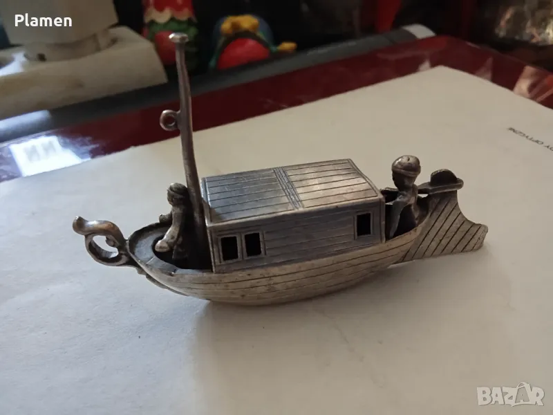 Сребърно корабче гемия, снимка 1