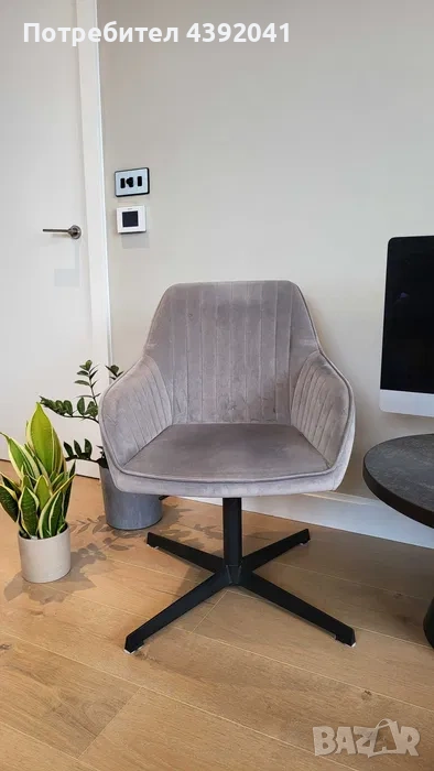 Офис Стол „Brooks Velvet“ – John Lewis & Partners (сив), снимка 1