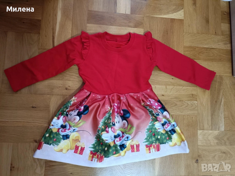 Коледна рокля с Мини Маус - размер 86, снимка 1