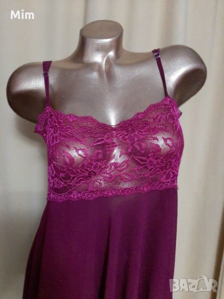  unilat M Ефирна ,бордо нощница с дантела , снимка 1