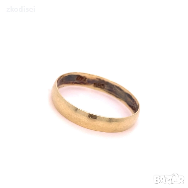 Златен пръстен брачна халка 2,05гр. размер:62 14кр. проба:585 модел:34349-1, снимка 1