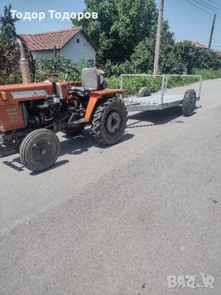 Платформата, ремарке за малък китайски или японски трактор за бали или кошери., снимка 1