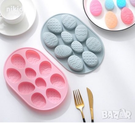 Украсени Великденски яйца яйце дълбок силиконов молд форма калъп шоколад гипс фондан, снимка 1