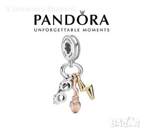 Талисман PANDORA Harry Potter, Glasses, Nimbus 2000 & Lightning Bolt Dangle Charm |, снимка 1