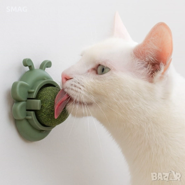 Котешка играчка за стена с въже и топче_1256491, снимка 1