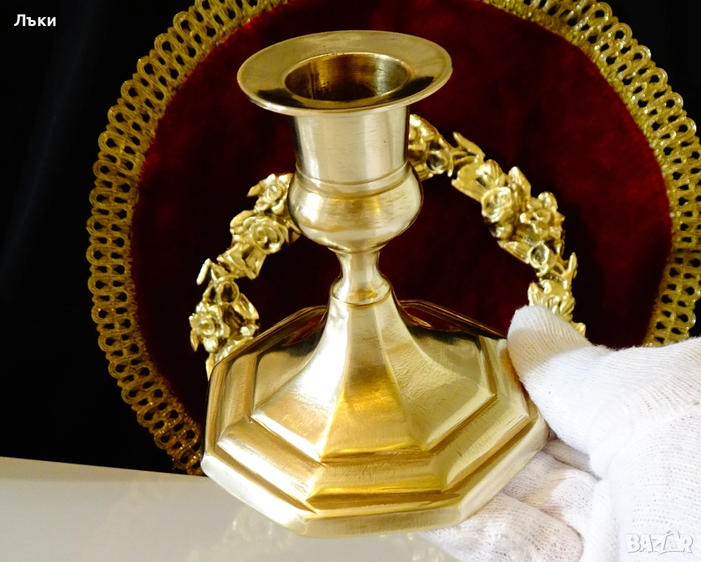 Бронзов свещник 9 см.,Art Deco , снимка 1