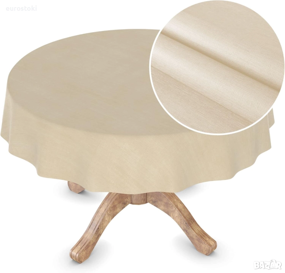 Покривка за маса от мушама, която може да се пере, кръгла или правоъгълна, първокласен текстилен , снимка 1