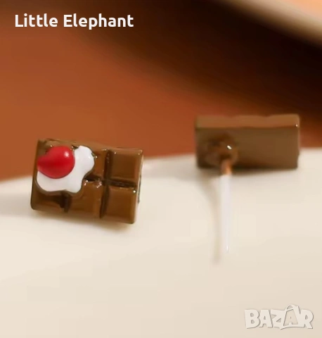 Pre order Bio ceramic ​🍫 Сладки изкушения: Мини шоколадови обеци с ягода/нови