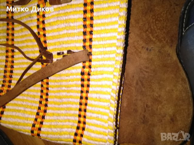 Бутикова Чанта 46х34 см естествена кожа и плетени нишки от промазан плат дебела, снимка 10 - Чанти - 36903810