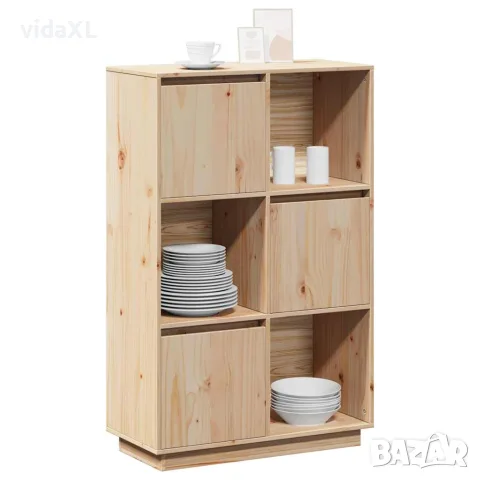vidaXL Висок шкаф, 74x35x117 см, борово дърво масив, снимка 4 - Бюфети - 56147935