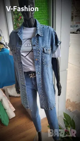 Дънково яке къс ръкав , снимка 2 - Якета - 49524812