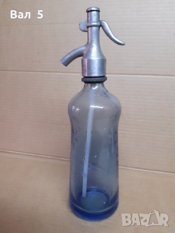 Стар стъклен сифон за газирана вода , сода - Русе .Бутилка 4