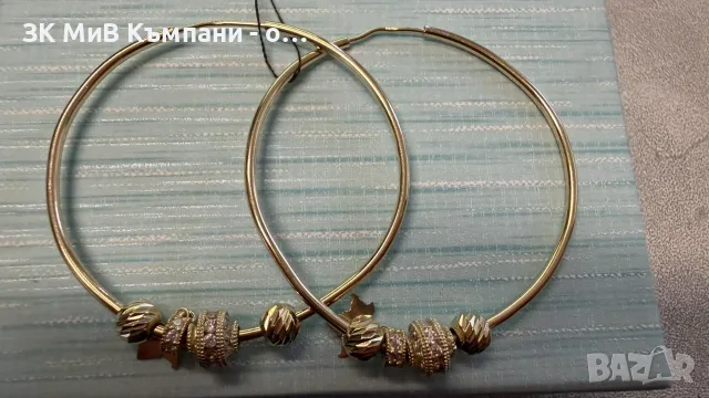 Златни обеци Пандора 14 карата 6.16гр , снимка 4 - Обеци - 56258002