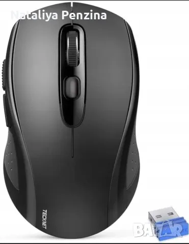 TeckNet EWM01832 Bluetooth Mouse - ергономична безжична мишка с блутут (черна), снимка 1 - Други - 48418530