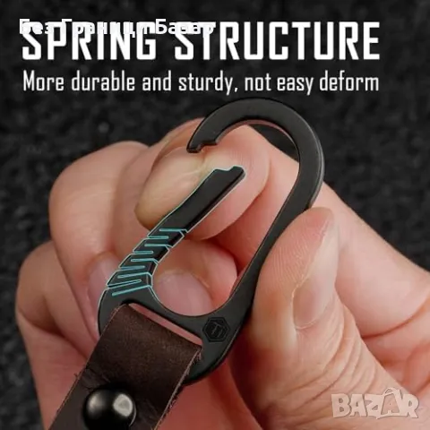Нов Здрав кожен ключодържател с титаниев клипс и иновативна конструкция, снимка 4 - Други - 48025092