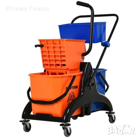 Професионална количка за почистване с 2 x 26L кофи, снимка 12 - Обзавеждане за заведение - 55894408