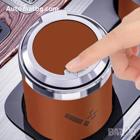 Автомобилен пепелник Automat, Бездимен, Преносим, Led светлина, снимка 4 - Аксесоари и консумативи - 48945038