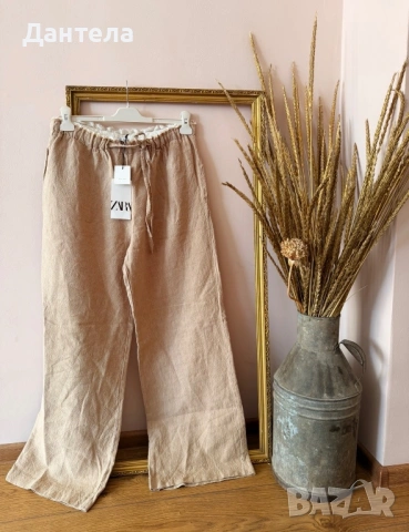 ZARA Нов дамски ленен панталон, снимка 15 - Панталони - 54217052