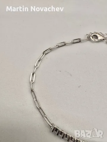 Сребърна гривна с мойсанит (Диамант), снимка 9 - Гривни - 49718173