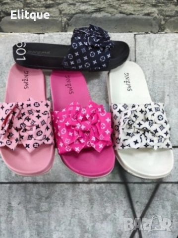 Дамски плажни чехли с панделка и умело приложени арт елементи заобикалящи вашите стъпки с лукс, снимка 2 - Чехли - 52871982
