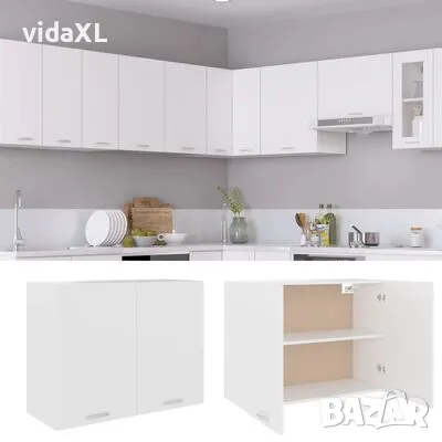 vidaXL Висящ шкаф, бял, 80x31x60 см, инженерно дърво(SKU:801276), снимка 2 - Шкафове - 49095715