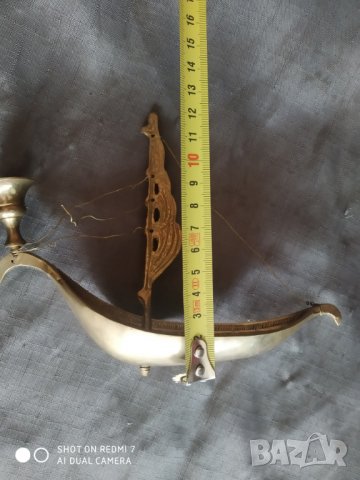 месингов свещник, снимка 3 - Антикварни и старинни предмети - 33807626