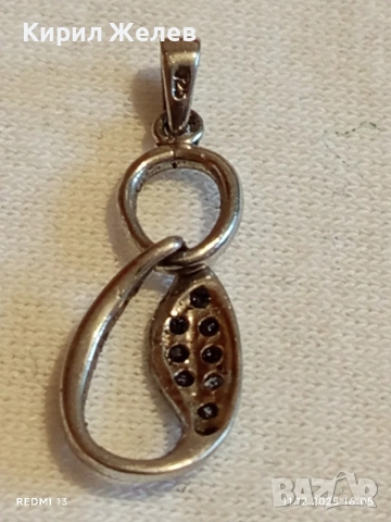 СРЕБЪРЕН МЕДАЛЬОН във ФОРМАТА на БЕЗКРАЙНОСТТА с ИНКРОСТИРАНИ КРИСТАЛИ 50908, снимка 6 - Колиета, медальони, синджири - 52737598