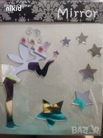 Фея Зън зън Камбанка Tinkerbell със звездички огледални декор за стена като огледало пластика, снимка 3 - Други - 37054196
