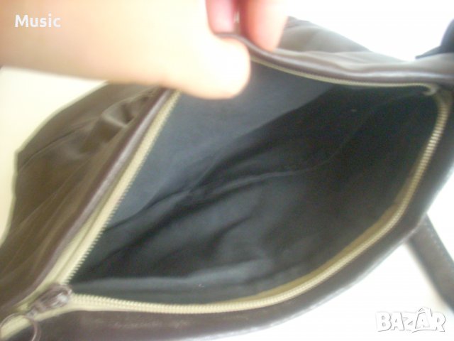 Дамска кожена чанта в наситено кафяв цвят, снимка 3 - Чанти - 38040346