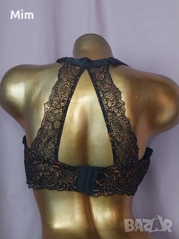 Ulla Popken 90 D Бял и черен дантелен сутиен , снимка 5 - Бельо - 54198638